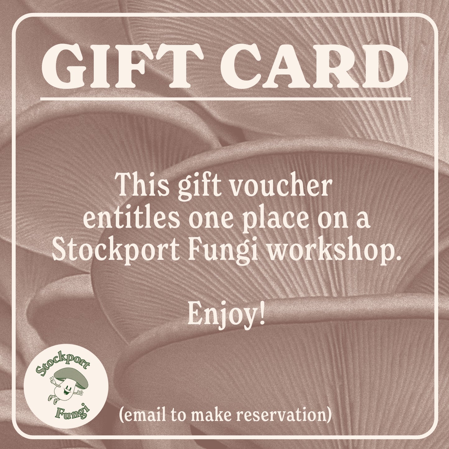 Workshop gift card mushroom growing Manchester and stockport
